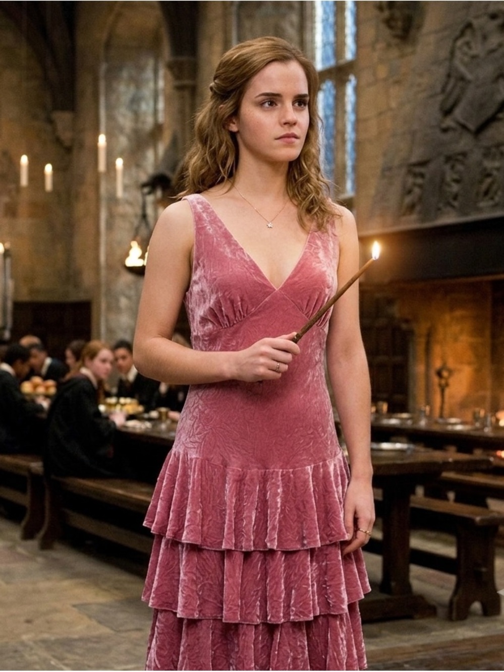 Laundry By Shelli Segal Dusty Rose Velvet Ruffles Romantic Dress